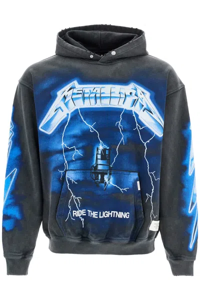 Represent 'ride The Lightning X Metallica' Gray Hoodie With Front And Back Print In Grey