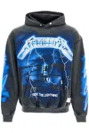 Represent 'ride The Lightning X Metallica' Gray Hoodie With Front And Back Print In Cotton Man In Grey