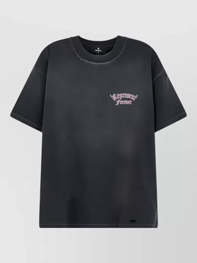 Represent Vintage Look Cotton T Shirt Crewneck In Gray