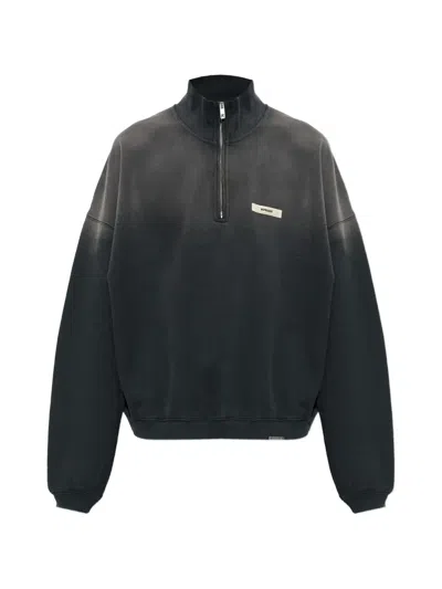 Represent Vintage-effect Long-sleeve Sweatshirt In 블랙