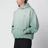 Represent Relaxed Fit Cotton Hoodie With Printed Logo In Green
