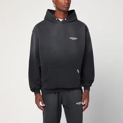 Represent Washed Black Oversized Hooded Sweatshirt In Gray