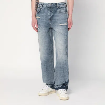 REPRESENT REPRESENT WASHED BLUE JEANS WITH RIPS