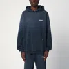 Represent Washed Blue Oversized Hooded Sweatshirt In Blue