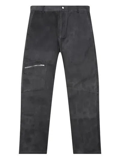 Represent Washed Cotton Trousers In Black