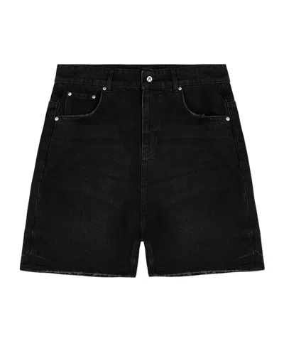 Represent Washed Denim Knee-length Shorts In Black