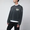 Represent Washed-effect Black Cotton Sweatshirt In Black