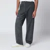 Represent Mens Washed Black Workwear Wide-leg Cotton Trousers Xl In Black