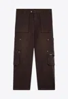 Represent Washed-effect Cargo Pants In Brown