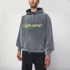 Represent Washed Grey Zip-up Sweatshirt In Gray