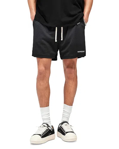 Represent Washed Mesh Shorts In Black