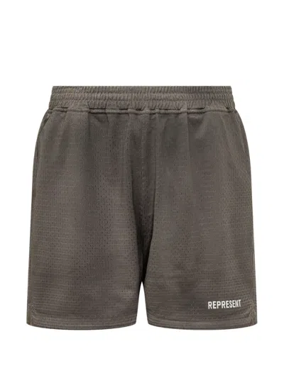 Represent Washed Mesh Shorts In Gray