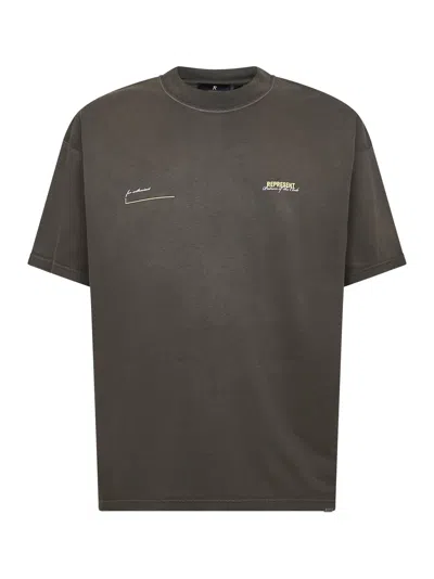 REPRESENT WASHED OLIVE PATRON OF THE CLUB T-SHIR