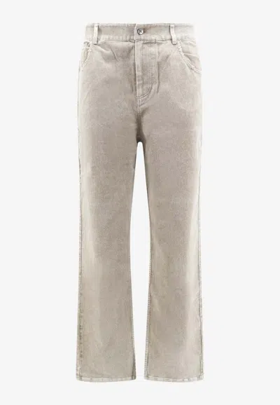 Represent Washed Straight-leg Jeans In Brown