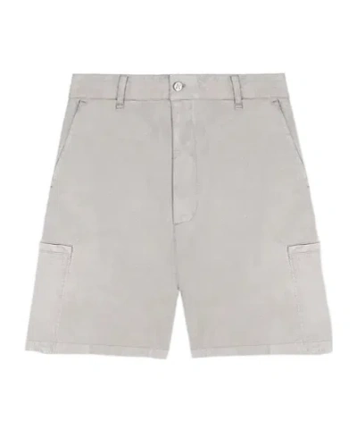 Represent Washed Taupe Cargo Shorts In White