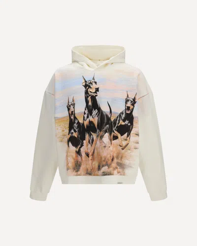 Represent Hooded Sweatshirt Graphic Print Ribbed Cuffs Hem In White