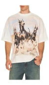 Represent T Shirt Western Doberman Graphic Crew Neck In Multi