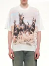 Represent T Shirt Western Doberman Graphic Crew Neck In White