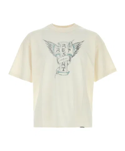Represent Cotton Blend Crew Neck Graphic T Shirt In Neutral