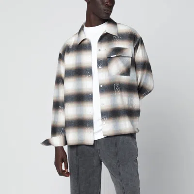 Represent Milk Colored Flannel Checked Shirt In White