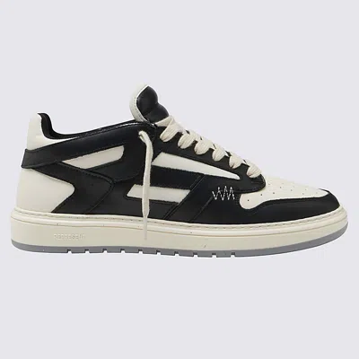 REPRESENT REPRESENT WHITE AND BLACK LEATHER REPTOR LOW PANELLED SNEAKERS