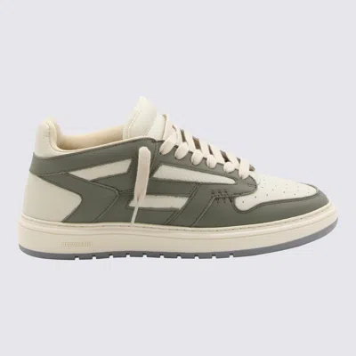 Represent White And Grey Leather Reptor Low Vintage Sneakers