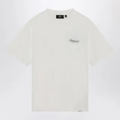 REPRESENT WHITE COTTON T-SHIRT WITH LOGO