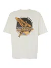 Represent White Crew Neck T-shirt With Graphic Print On Front And Back In Cotton Man In Multi