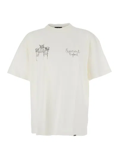Represent Hand Drawn Thoroughbred T-shirt In Neutral