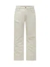Represent White Straight Distressed Jeans In Multi
