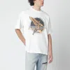 Represent White Crew Neck T-shirt With Graphic Print On Front And Back In Cotton Man In White
