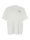 Represent White Crewneck T-shirt With With Front And Back Owners Club Print In Cotton Man In Neutral