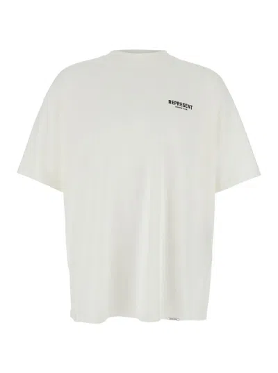 REPRESENT WHITE T-SHIRT WITH LOGO ON THE FRONT AND MAXI LOGO ON THE BACK