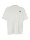 Represent White Crewneck T-shirt With With Front And Back Owners Club Print In Cotton Man
