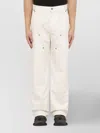 Represent Wide Leg Cotton Trousers With Pockets And Loops In Gray