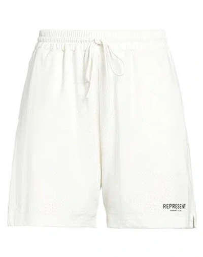 Represent Man Shorts & Bermuda Shorts Cream Size L Polyester In White