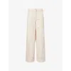 Represent Womens Energy Wide-leg Stretch-denim Blend Trousers Beige
