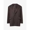 Represent Womens Crimp Single-breasted Woven Blazer Black Coffee