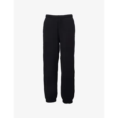 Represent Womens Owners Club Two-slip-pockets Wide-leg High-rise Cotton-jersey Jogging Bottoms Black