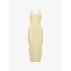 Represent Womens Tour Shoulder-straps Stretch-woven Midi Dress Buttermilk/seedling