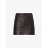 Represent Womens Drive Midi-waist Leather Mini Skirt Dark Chocolate In Brown