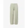 Represent Womens Desert Sage Initial Twisted-seam Straight-leg Cotton Jogging Bottoms