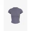 Represent Womens  Owners Club Curved-hem Stretch-woven T-shirt In Grey