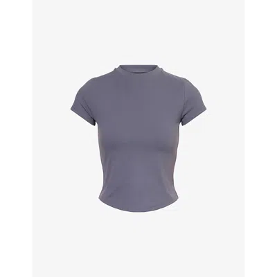 Represent Womens  Owners Club Curved-hem Stretch-woven T-shirt In Grey