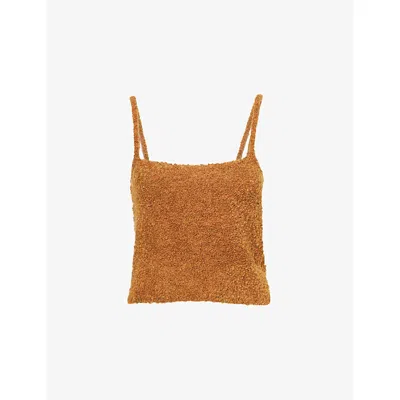 Represent Womens Breeze Teddy-bear Texture Woven Cami Top Hazel