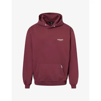 Represent Womens Owners Club Logo-print Cotton Hoody Bordeaux In Brown