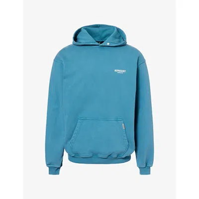 Represent Womens Owners Club Logo-print Cotton Hoody Tide Xl In Blue