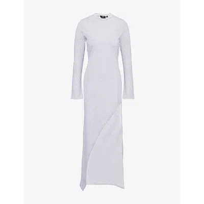 Represent Womens  Flow Cut-out Stretch-cotton Maxi Dress In Grey Marl