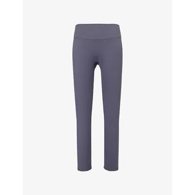 Represent Womens  Owners Club Embossed-branding Tapered-leg High-rise Stretch-woven Leggings In Grey