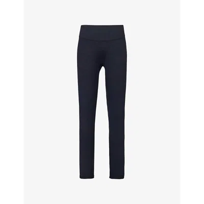Represent Womens  Owners Club Embossed-branding Tapered-leg High-rise Stretch-woven Leggings In Jet Black